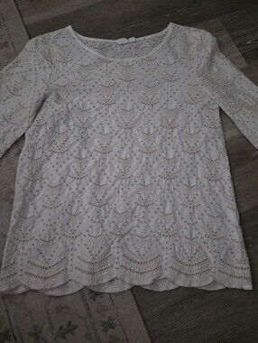 GAP White Eyelet Lace Top - XS